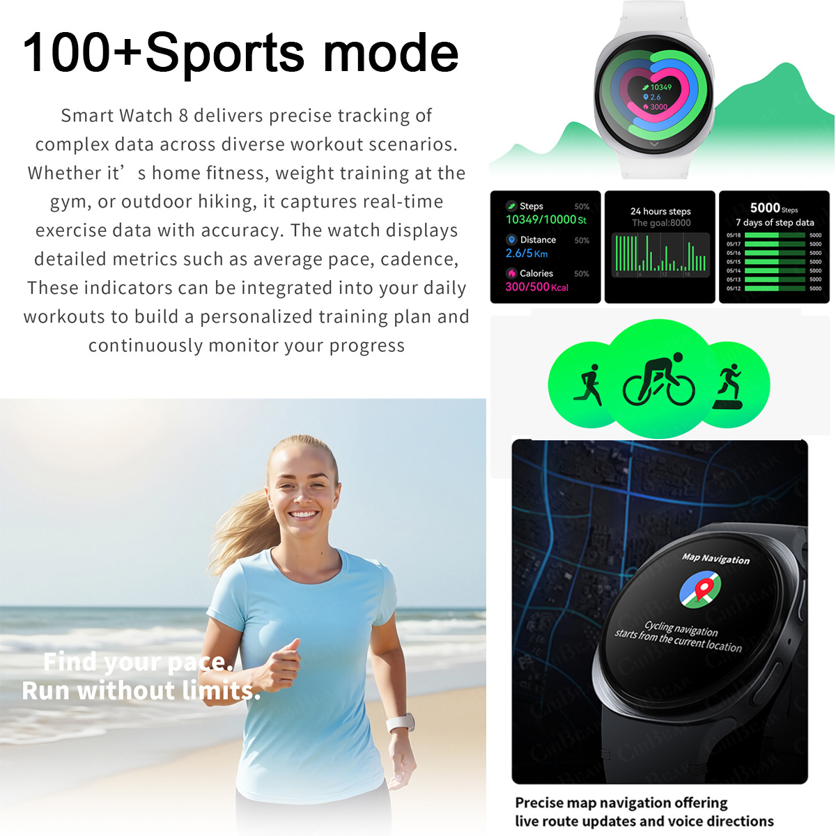2026 New Watches 8 Mini GPS Tr - Heart Rate Gps Watch recension och pris