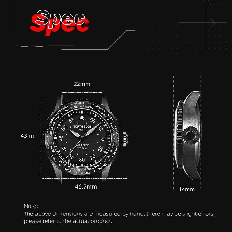 NORTH EDGE MAPLE Solar Quartz  - Solar Powered Watch recension och pris