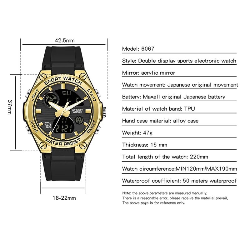 SANDA Brand G Style LED Digita - Solar Powered Watch recension och pris