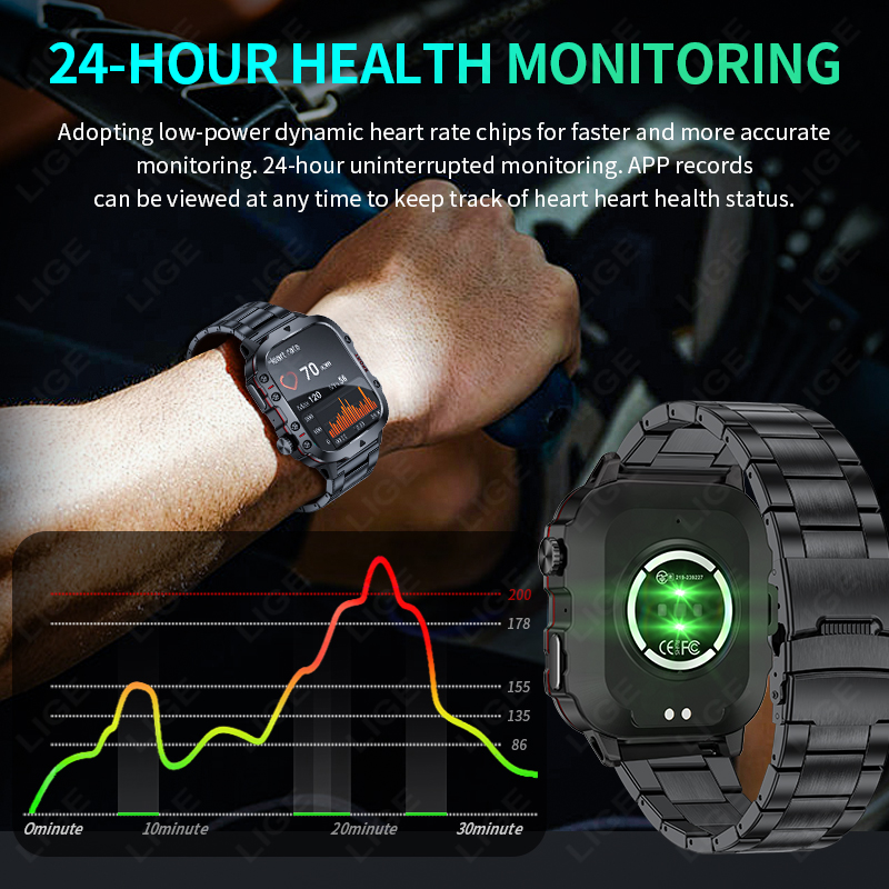 2026 Rugged Military Fitness S - Smartwatch Rugged Watches For Men recension och pris