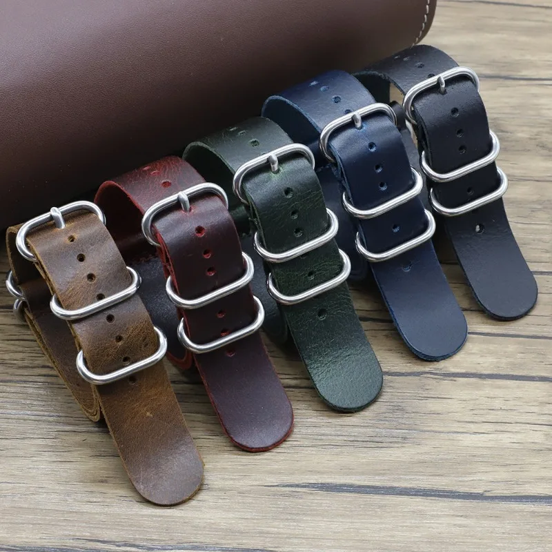 Vintage Genuine Leather Watch  - Nato Strap Nylon recension och pris