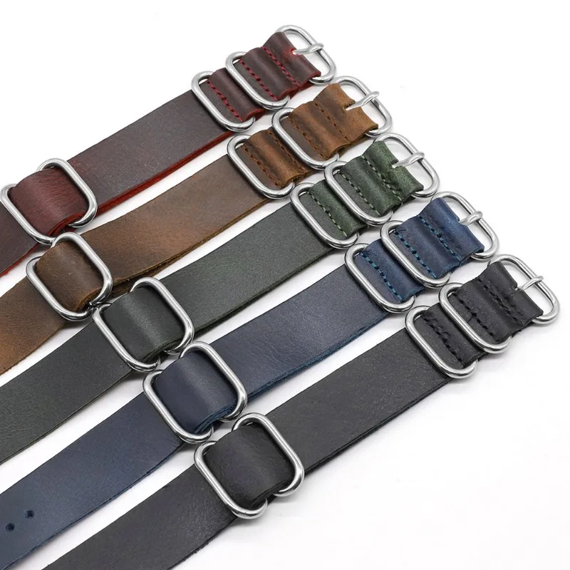 Vintage Genuine Leather Watch  - Nato Strap Nylon recension och pris