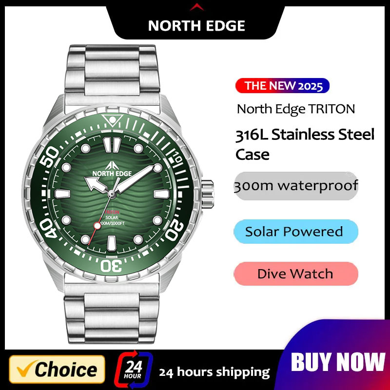 2026 New NORTH EDGE TRITON Sol - Solar Powered Watch recension och pris
