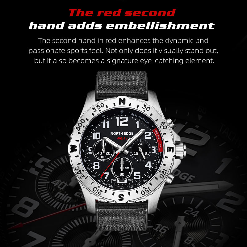 NORTH EDGE MACH 2 Men's Watche - Solar Powered Watch recension och pris